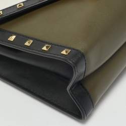 Pre Owned Michael Kors Tricolor Leather Large Studded Whitney Shoulder Bag