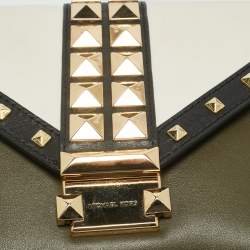 Pre Owned Michael Kors Tricolor Leather Large Studded Whitney Shoulder Bag