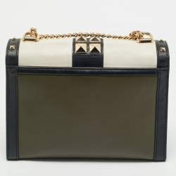 Pre Owned Michael Kors Tricolor Leather Large Studded Whitney Shoulder Bag