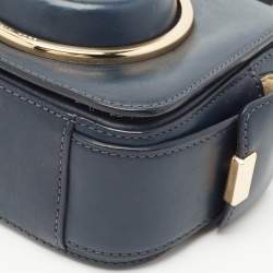 Michael Kors Navy Blue Leather Scout Camera Crossbody Bag