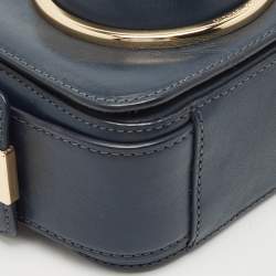 Michael Kors Navy Blue Leather Scout Camera Crossbody Bag