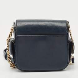 Michael Kors Navy Blue Leather Scout Camera Crossbody Bag