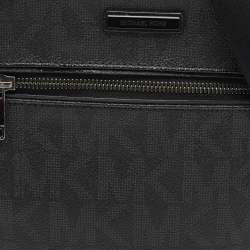 Michael Kors Black Signature Coated Canvas Jet Set Logo Flight Crossbody Bag