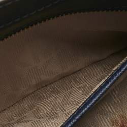 Pre Owned Michael Kors Navy Blue Leather Small Dillon Tote