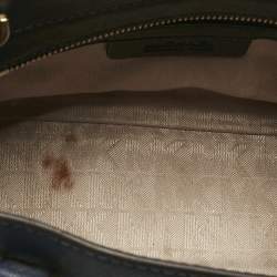 Pre Owned Michael Kors Navy Blue Leather Small Dillon Tote