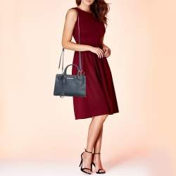 Pre Owned Michael Kors Navy Blue Leather Small Dillon Tote