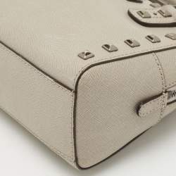Pre Owned Michael Kors Grey Leather Mini Studded Sandrine Satchel