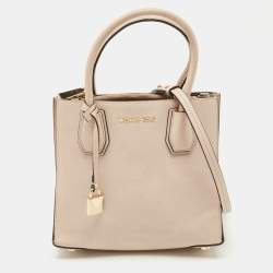 Pre Owned Michael Kors Light Pink Leather Mini Mercer Tote