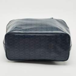 Pre Owned Michael Kors Navy Blue Signature Coated Canvas and Leather Large Jodie Tote