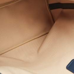 Pre Owned Michael Kors Navy Blue Signature Coated Canvas and Leather Large Jodie Tote