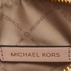 Pre Owned Michael Kors Ivory/Pink Signature Coated Canvas and Leather Mini Mercer Tote