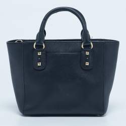 Pre Owned Michael Kors Black Leather Sandrine Studded Tote