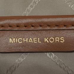 Pre Owned Michael Kors Brown Signature Coated Canvas Jet Set Girls Convertible Belt Bag