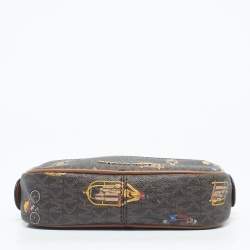 Pre Owned Michael Kors Brown Signature Coated Canvas Jet Set Girls Convertible Belt Bag