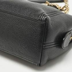 Pre Owned Michael Kors Black Leather Jet Set Chain Shoulder Bag