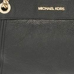 Pre Owned Michael Kors Black Leather Jet Set Chain Shoulder Bag