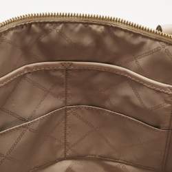 Pre Owned Michael Kors White/Pink Signature Coated Canvas Medium Sullivan Tote