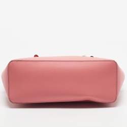 Pre Owned Michael Kors Pink Leather Charlotte Top Zip Tote