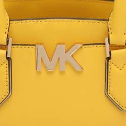 Pre Owned Michael Kors Yellow Leather Medium Mott Tote