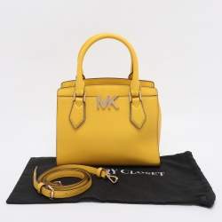 Pre Owned Michael Kors Yellow Leather Medium Mott Tote
