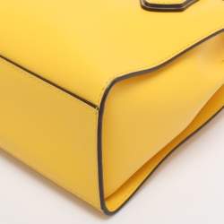 Pre Owned Michael Kors Yellow Leather Medium Mott Tote