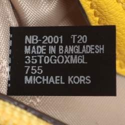 Pre Owned Michael Kors Yellow Leather Medium Mott Tote