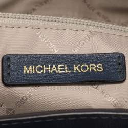 Pre Owned Michael Kors Blue Coated Canvas and Leather Large Mott Tote