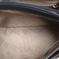 Pre Owned Michael Kors Blue Coated Canvas and Leather Large Mott Tote