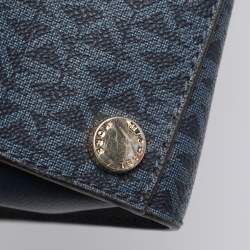 Pre Owned Michael Kors Blue Coated Canvas and Leather Large Mott Tote