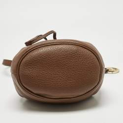 Pre Owned Michael Kors Brown Leather Jules Drawstring Bucket Bag