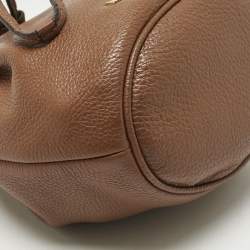 Pre Owned Michael Kors Brown Leather Jules Drawstring Bucket Bag