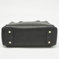 Pre Owned Michael Kors Black Leather Large Mercer Belted Satchel