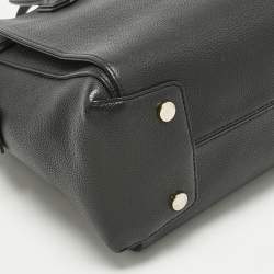 Pre Owned Michael Kors Black Leather Large Mercer Belted Satchel