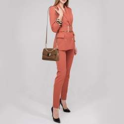 Pre Owned Michael Kors Brown Leather Small Lita Shoulder Bag 