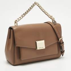 Pre Owned Michael Kors Brown Leather Small Lita Shoulder Bag 