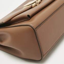 Pre Owned Michael Kors Brown Leather Small Lita Shoulder Bag 