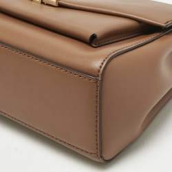 Pre Owned Michael Kors Brown Leather Small Lita Shoulder Bag 