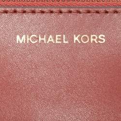 Pre Owned Michael Kors Red Woven Leather Mott East West Chain Clutch