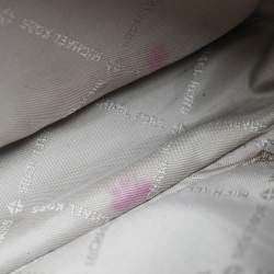 Pre Owned Michael Kors Brown/Beige Signature Coated Canvas and Leather Jet Set Camera Crossbody Bag