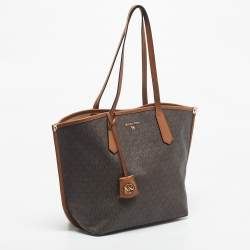مملوكة مسبقًا Michael Kors Brown Signature Coated Canvas and Leather Jane Tote