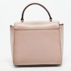 Pre Owned Michael Kors Pink Leather Mindy Top Handle Bag