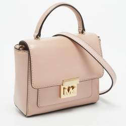 Pre Owned Michael Kors Pink Leather Mindy Top Handle Bag
