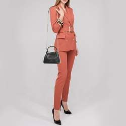 Pre Owned Michael Kors Black Leather Small Rosie Ring Bucket Bag  