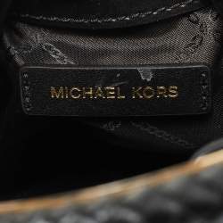 Pre Owned Michael Kors Black Leather Small Rosie Ring Bucket Bag  