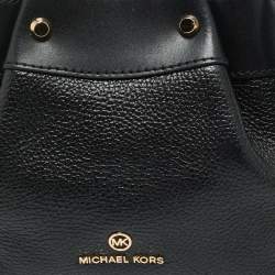 Pre Owned Michael Kors Black Leather Small Rosie Ring Bucket Bag  