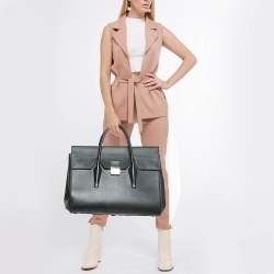 Pre Owned Michael Kors Black Leather Large Campbell Weeknder Bag