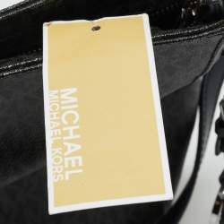 Pre Owned Michael Kors Black/Grey Signature Coated Canvas Large Messenger Bag