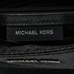 Pre Owned Michael Kors Black/Grey Signature Coated Canvas Large Messenger Bag
