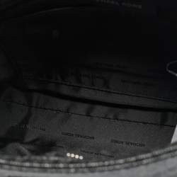 Pre Owned Michael Kors Black/Grey Signature Coated Canvas Large Messenger Bag