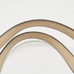 Pre Owned MICHAEL Michael Kors Off White/Beige Leather Jet Set East West Tote